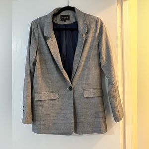 FRNCH Paris Gray Plaid Blazer, Size Small